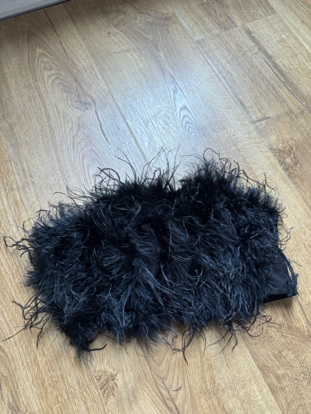 Black Feather Bandeau Top - Women Accessories